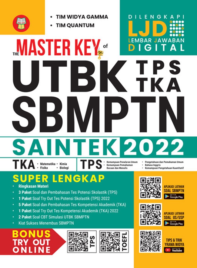 Gambar cover buku The Master Key UTBK SBMPTN TPS-TKA Saintek 2022 dari penulis Tim Widya Gamma & Tim Quantum