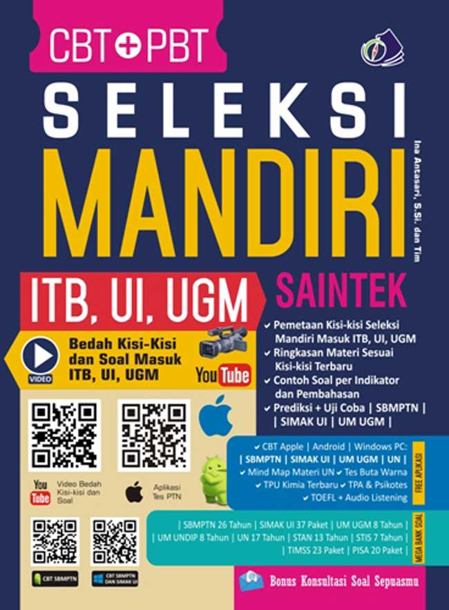 Gambar cover buku Seleksi Mandiri Itb, Ui, Ugm Saintek dari penulis Ina Antasari, S.si. Dan Tim